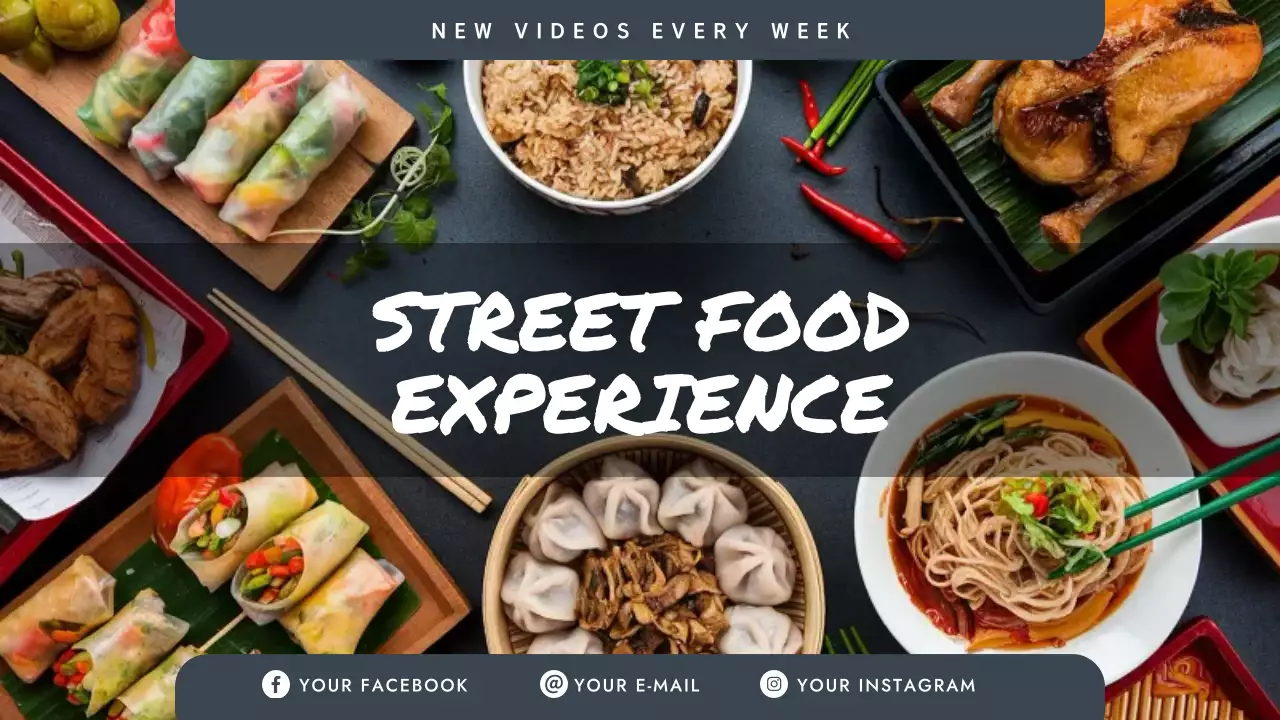 Grey Modern Street Food Advertisement YouTube Thumbnail