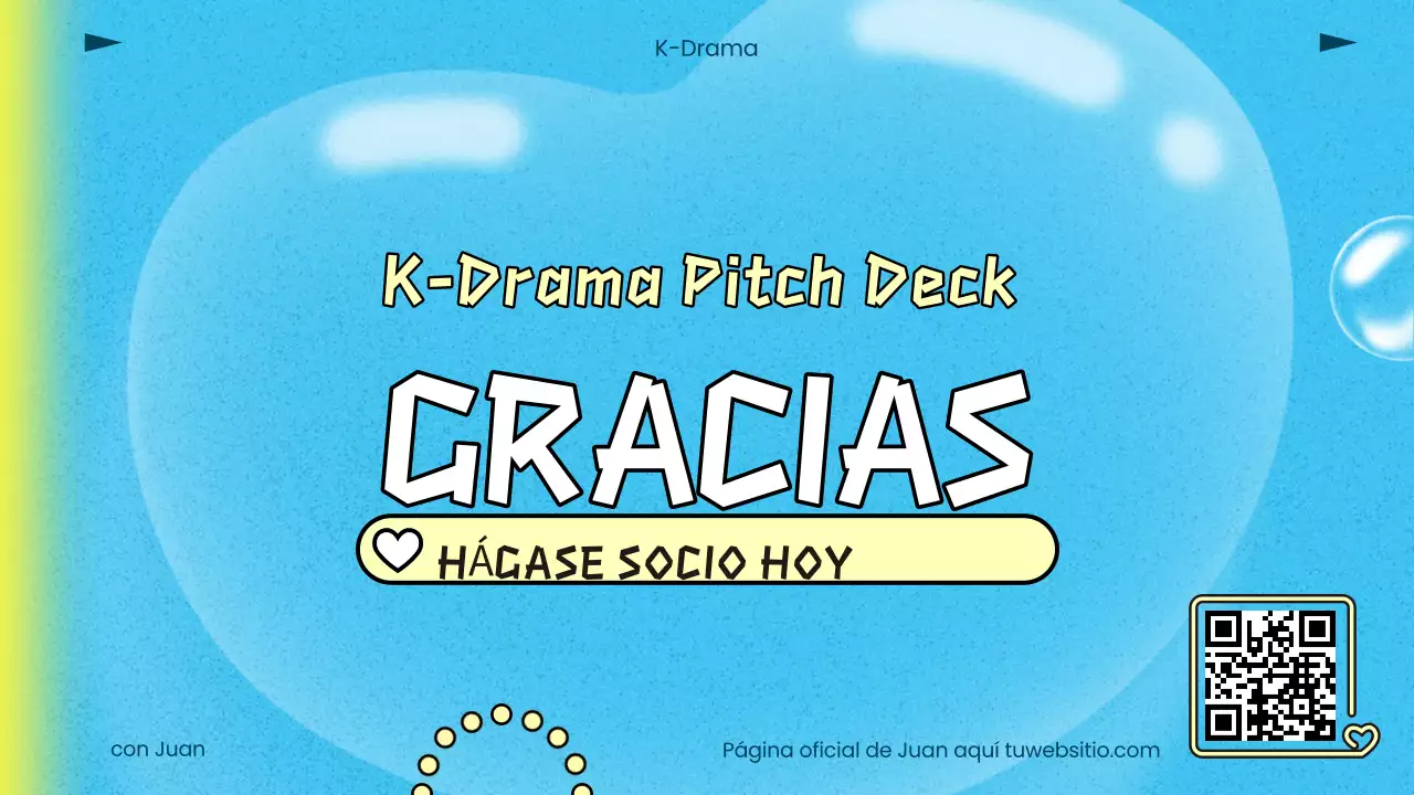 blue trendy K-drama pitch deck