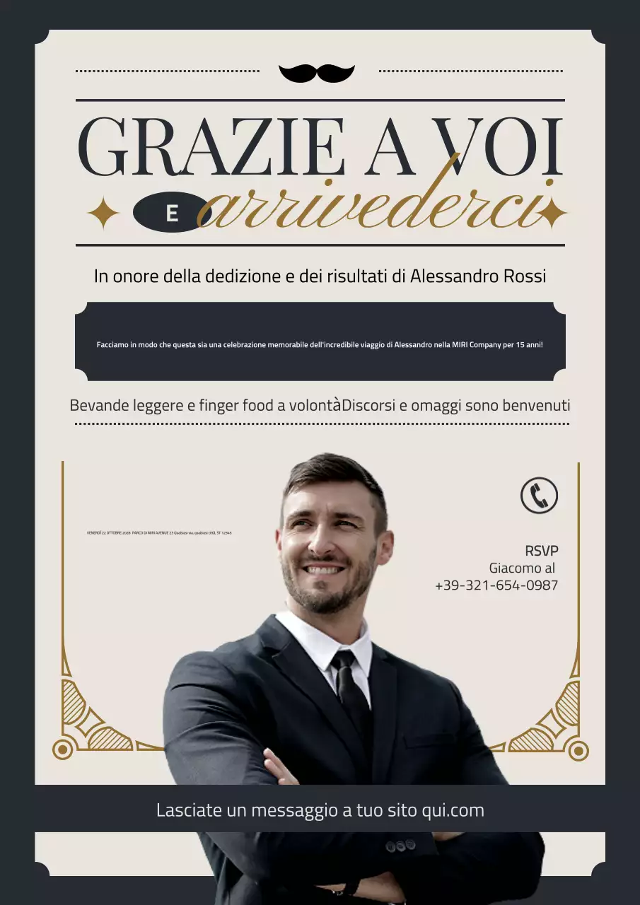 invito di addio elegante beige