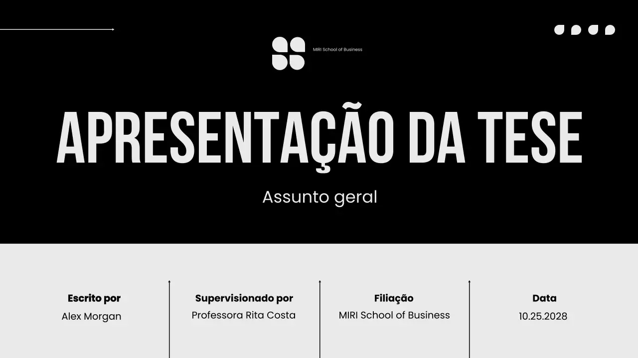 Publicidade de tese mínima a preto e branco