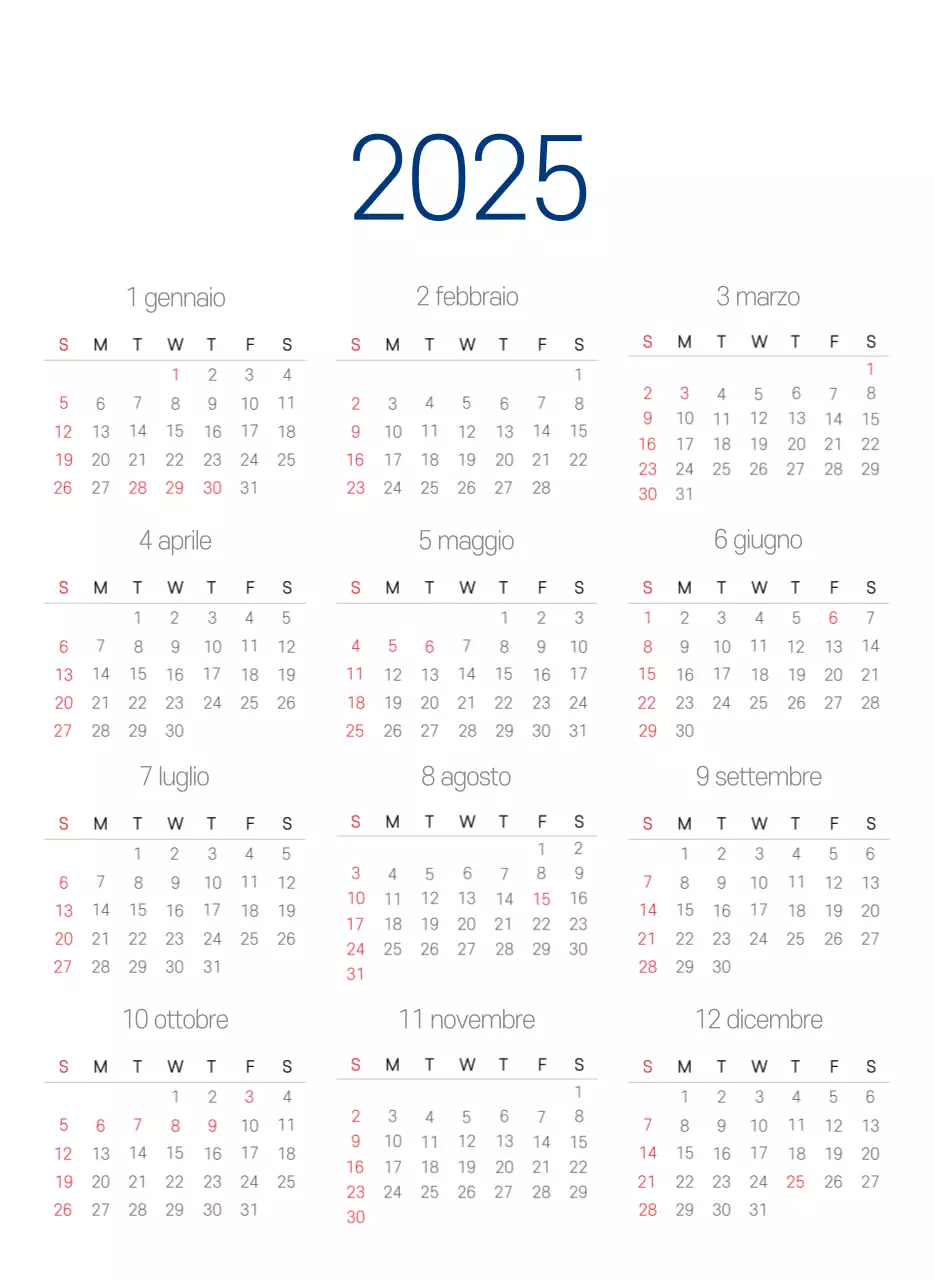 Calendario promozionale dell'ospedale semplice, bianco e blu