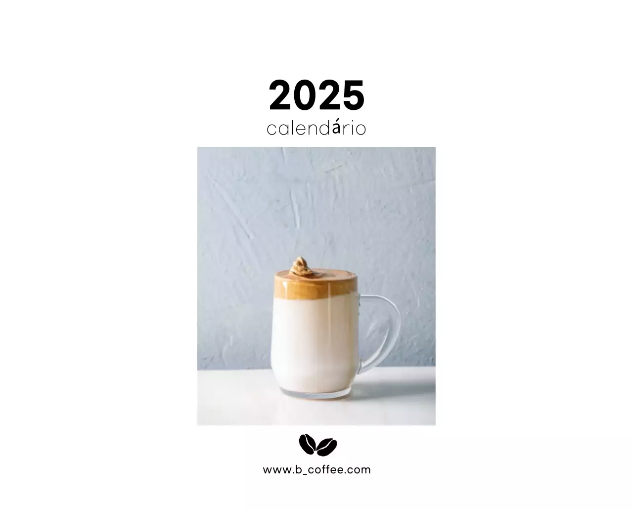 Calendário de café minimalista cinzento