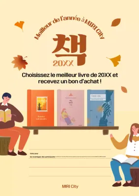 Des couleurs orange et marron simples pour promouvoir le vote du meilleur livre de l'année