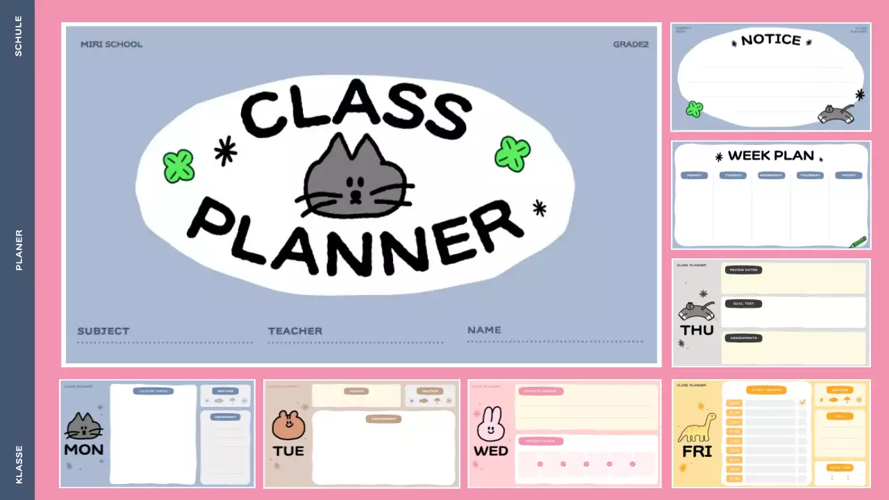 rosa niedlichen Klasse Planer