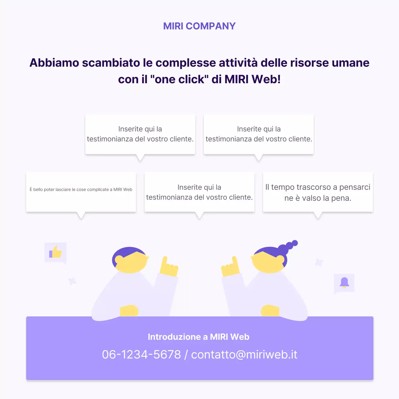 Una semplice lettera di partner aziendale gialla e viola