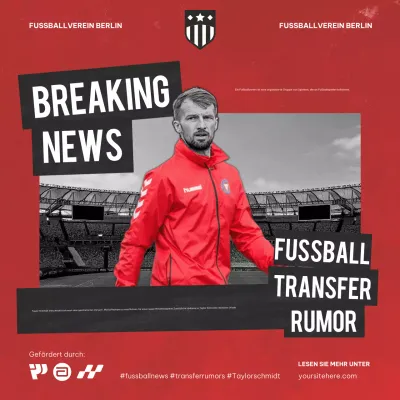 Red Modern Football Eilmeldung Ankündigung