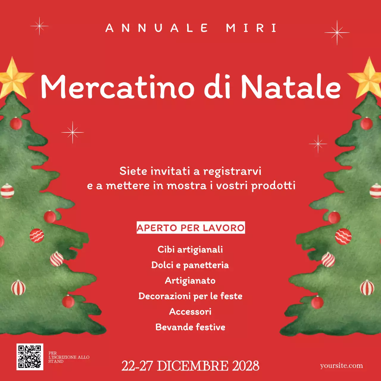 Invito tradizionale rosso per le vacanze