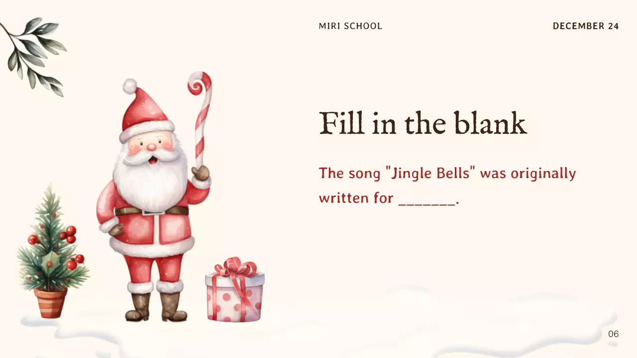 Beige Traditional Christmas Quiz Guide Presentation