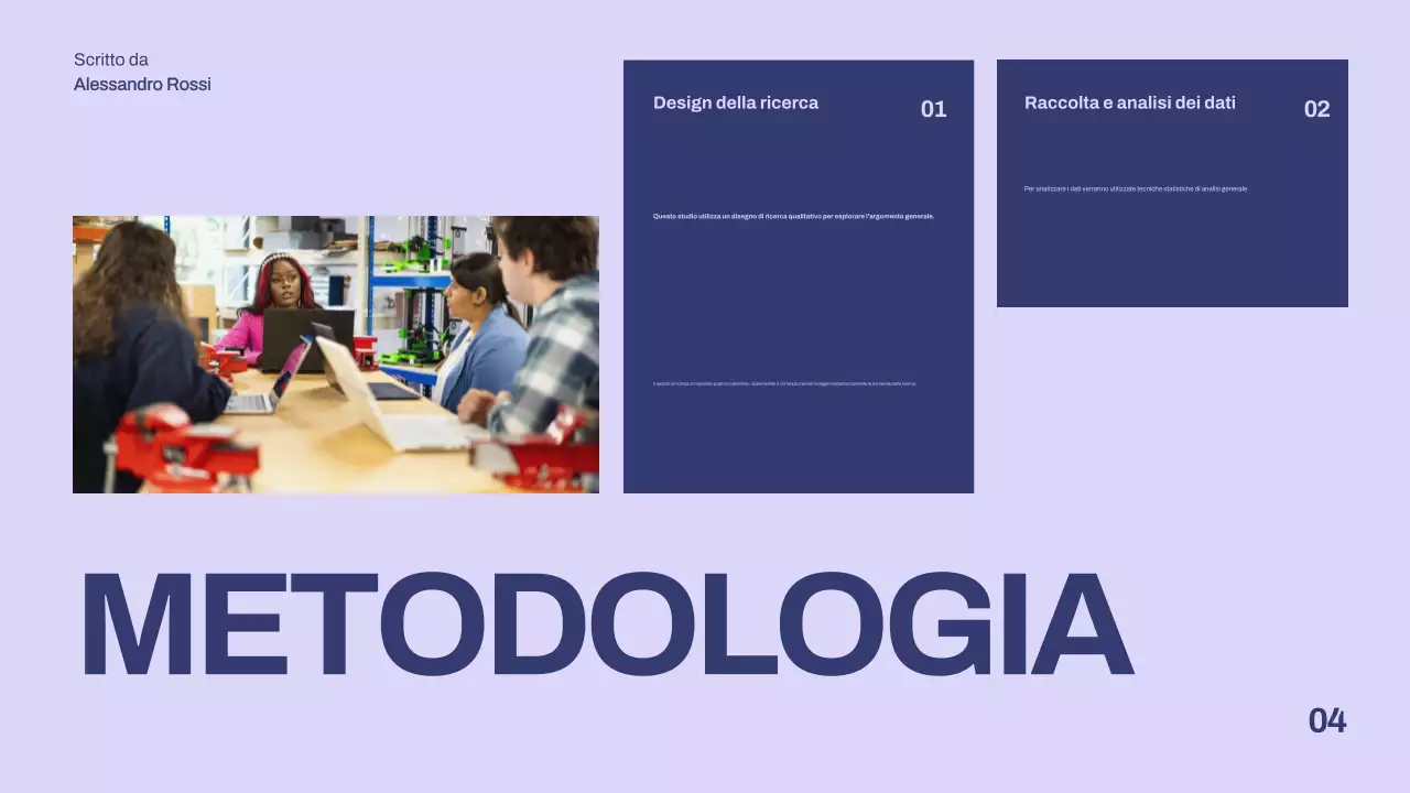 presentazione di tesi minimalista viola