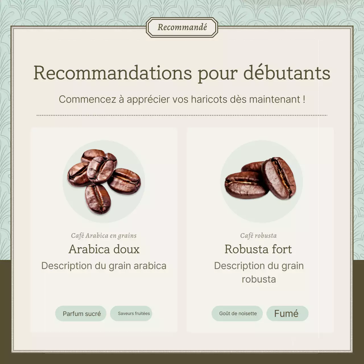 Promouvoir un café vintage en bleu clair et marron