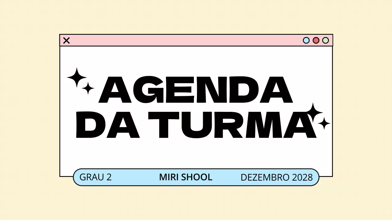 Apresentação minimalista da agenda da turma em pastel