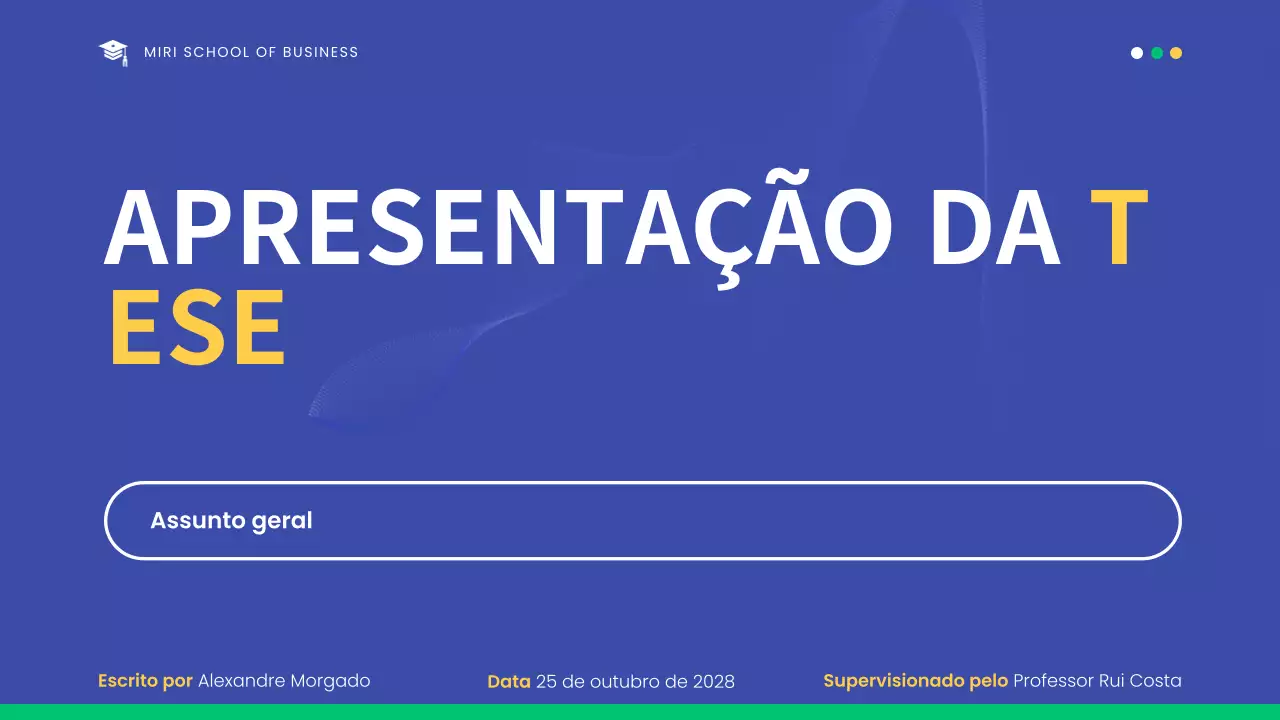 apresentação de tese moderna azul