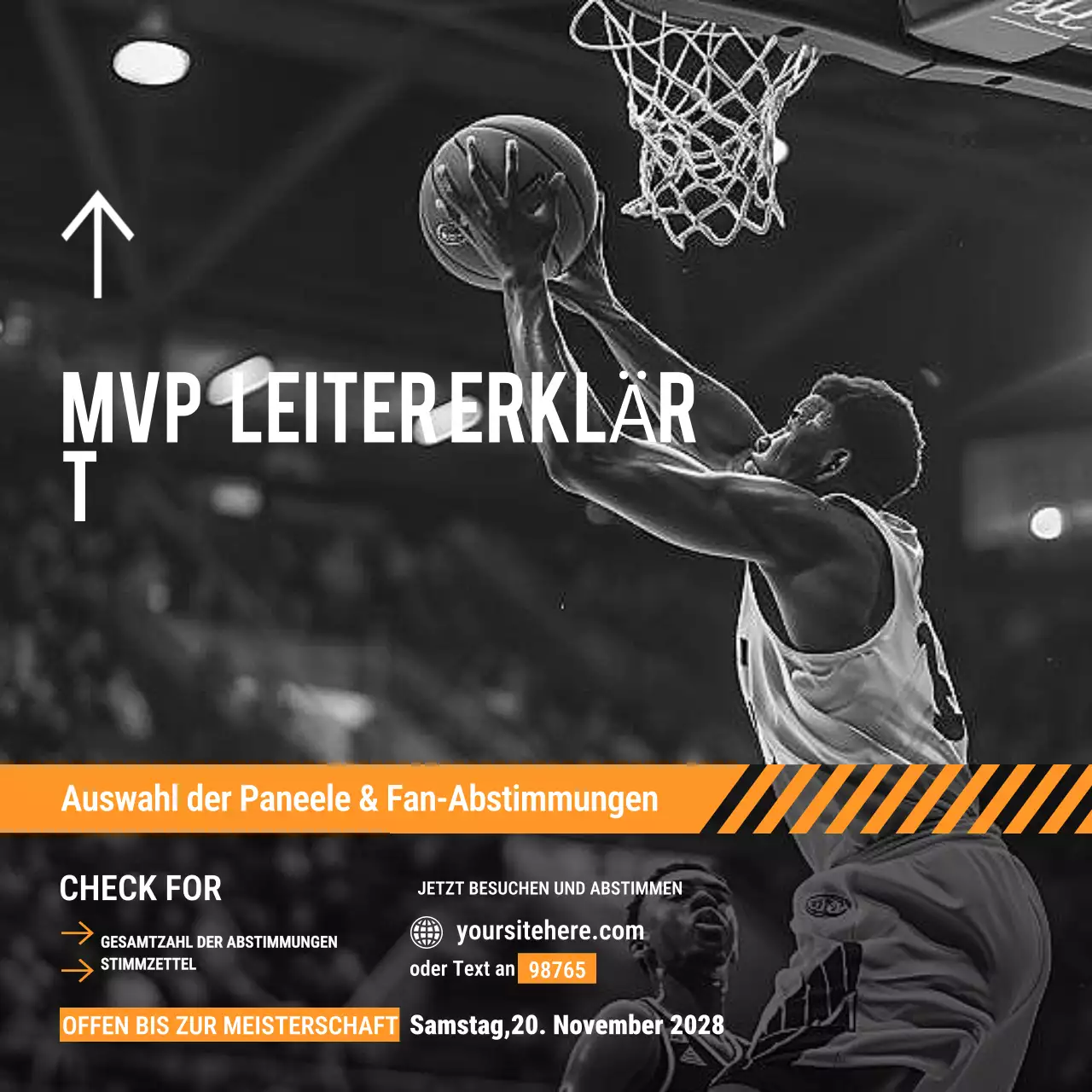 orange modern basketball ankündigung