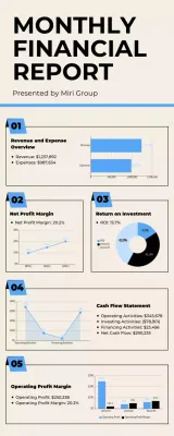 Beige Professional Financial Report Document Infographic