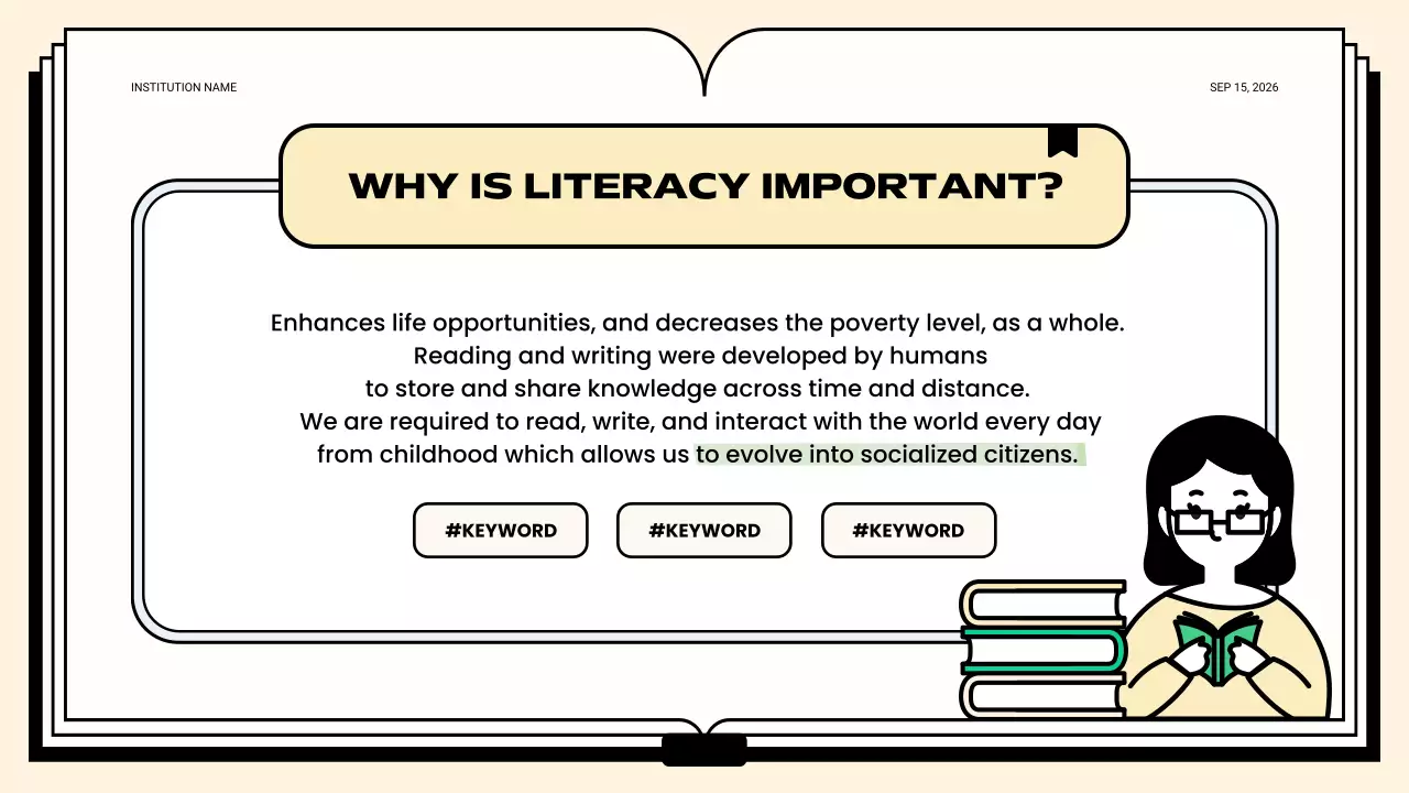 Green Minimal Literacy Report Presentation