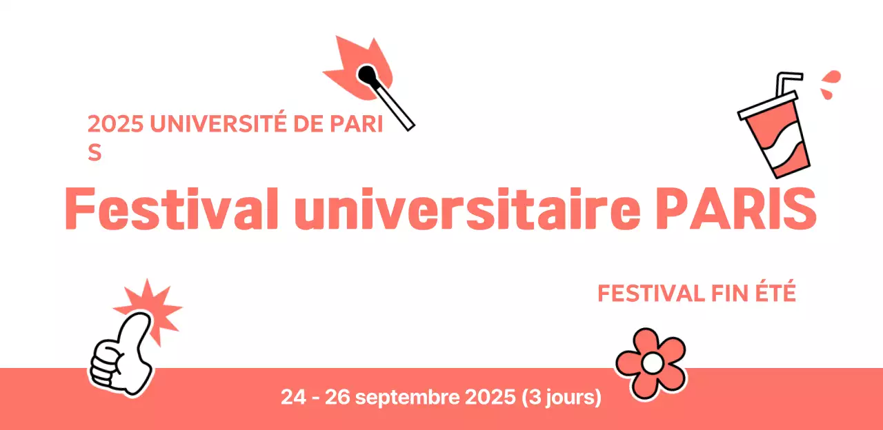 Placard promotionnel de l'horaire du festival universitaire Orange Pop