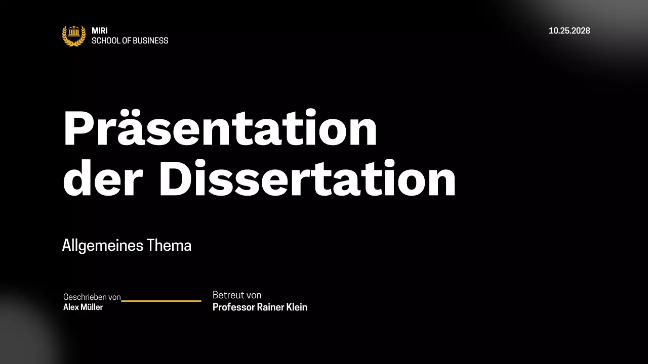 schwarze moderne These Präsentation