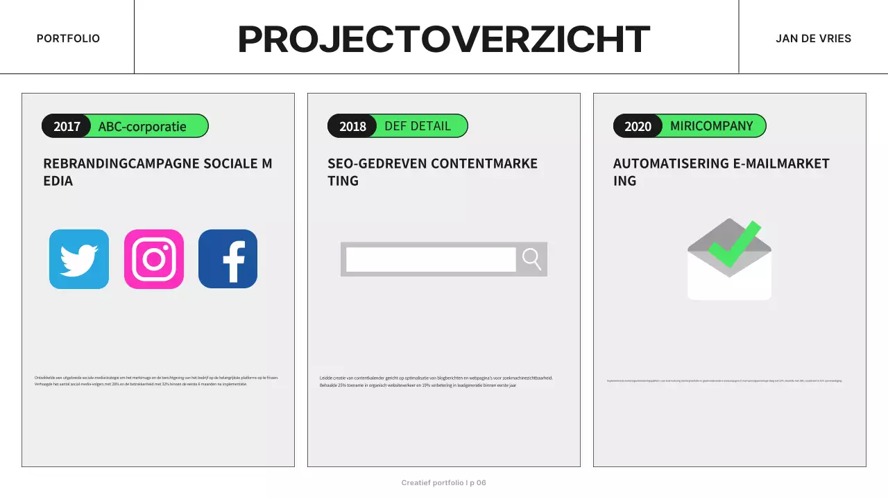 groen modern marketing portfolio