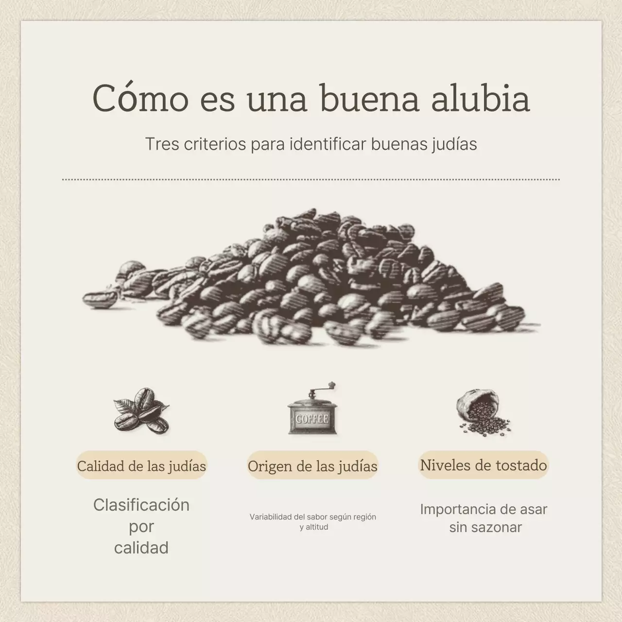 Promover un café vintage en beige y marrón