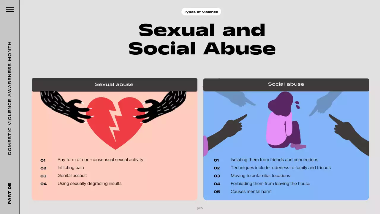 Purple Modern Violence Awareness Presentation