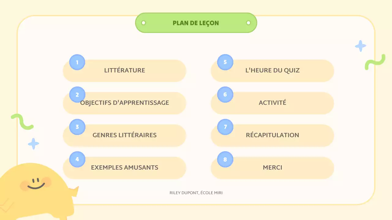 classe de littérature abstraite jaune