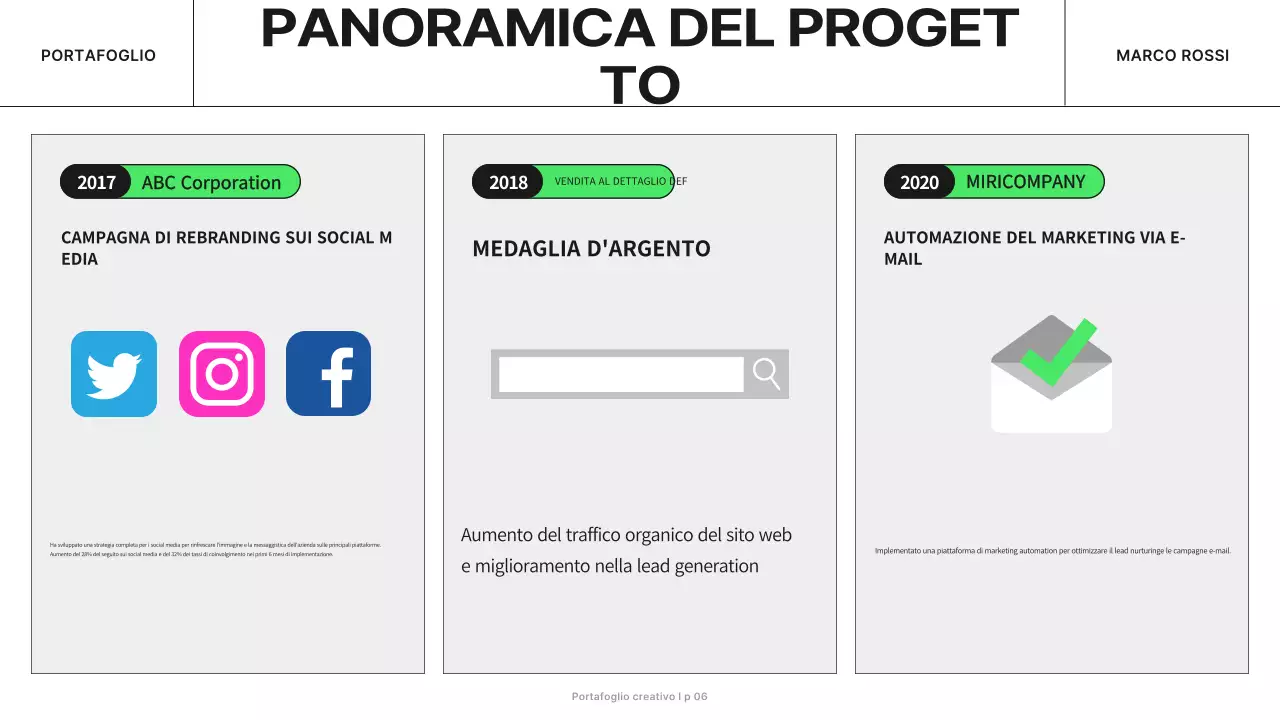 portafoglio di marketing moderno e verde