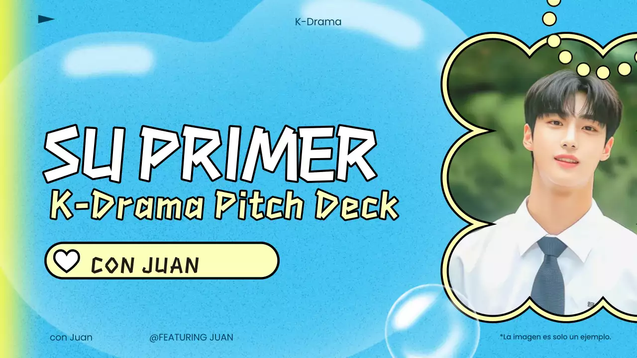 blue trendy K-drama pitch deck