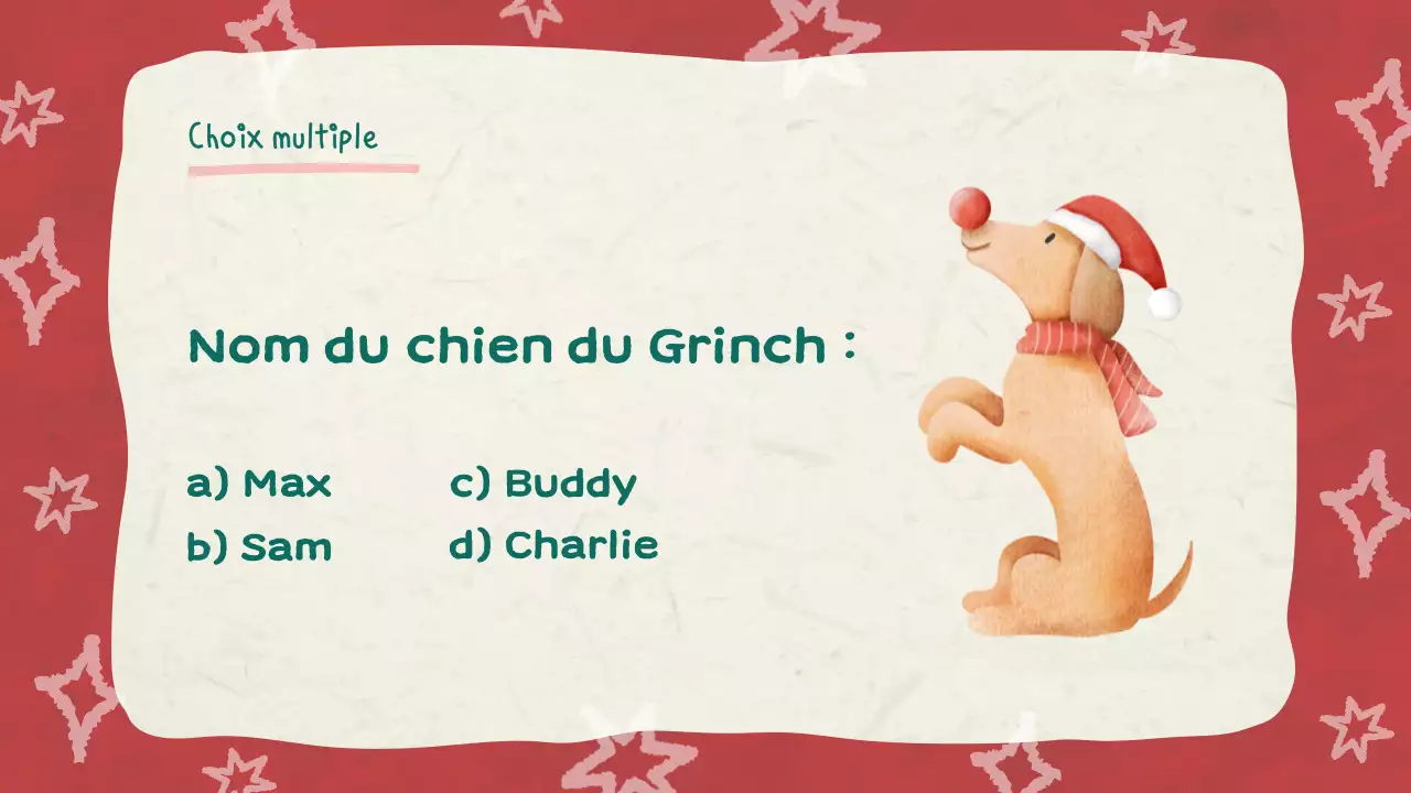 Illustration rouge Quiz de Noël Diaporama