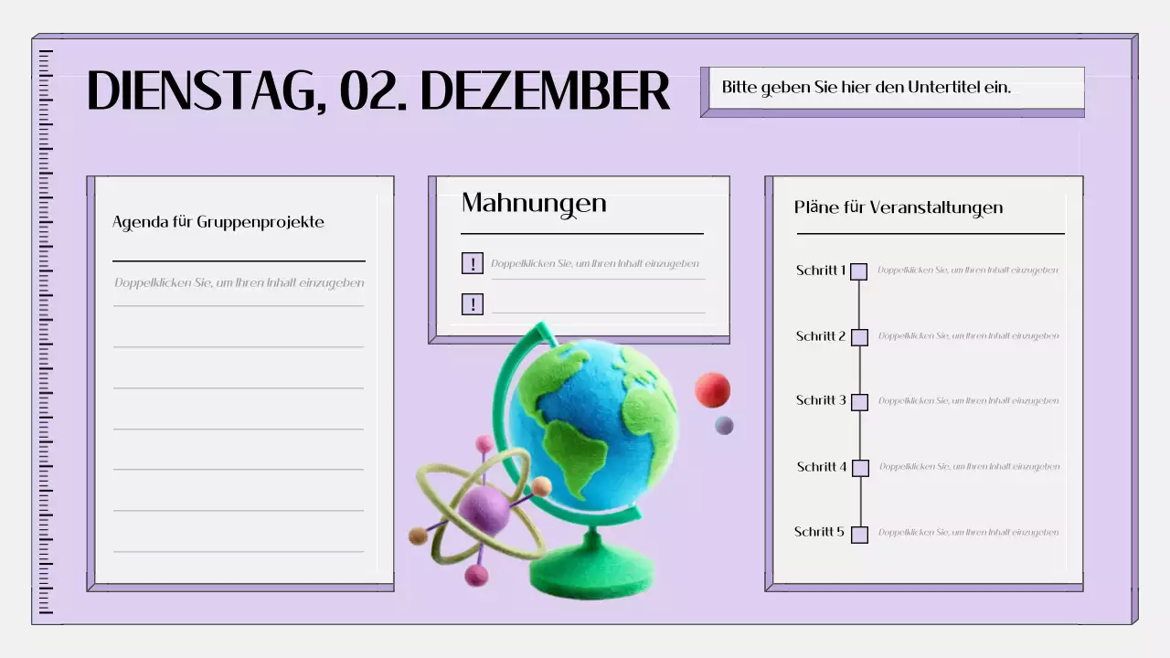 lila einfache Bildungsagenda