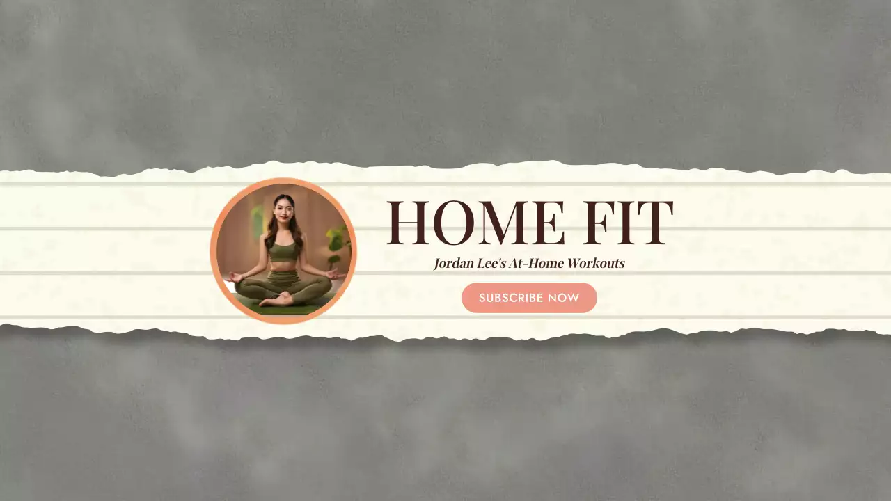 Beige Simple Fitness Subscription YouTube Thumbnail