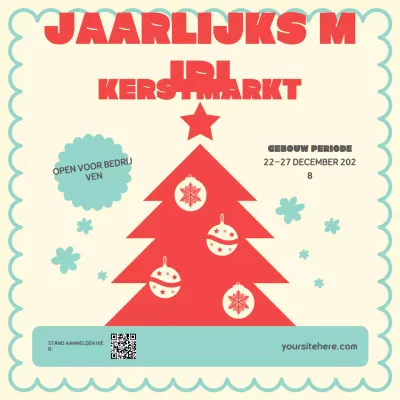 rood en crème kerstmarkt aankondiging
