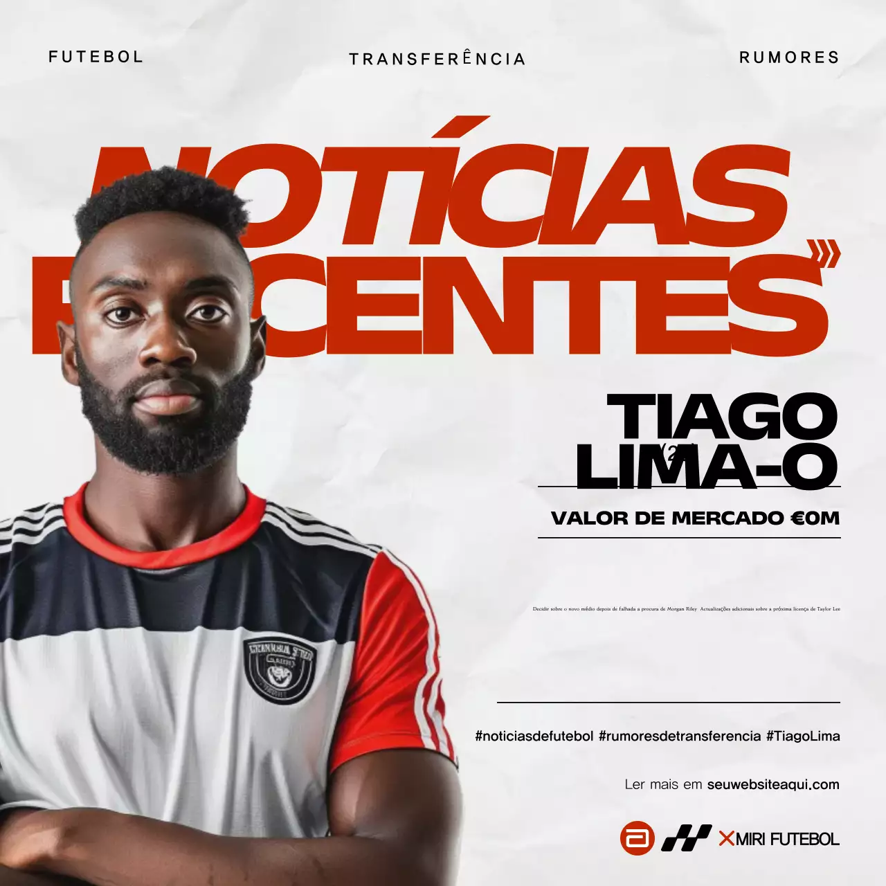 Anúncio de notícias do Red Modern Soccer