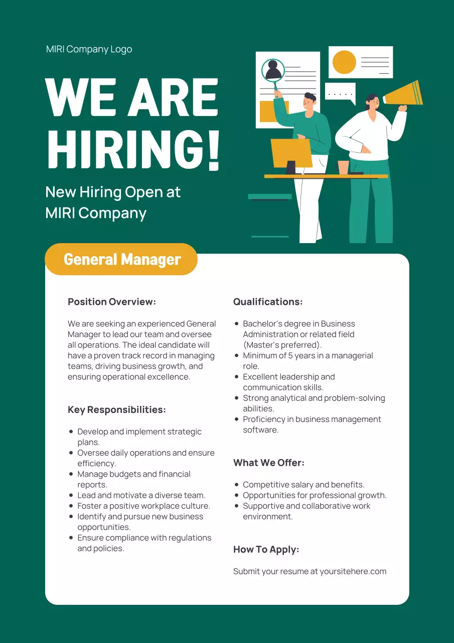 Green Professional Hiring Job Posting Poster