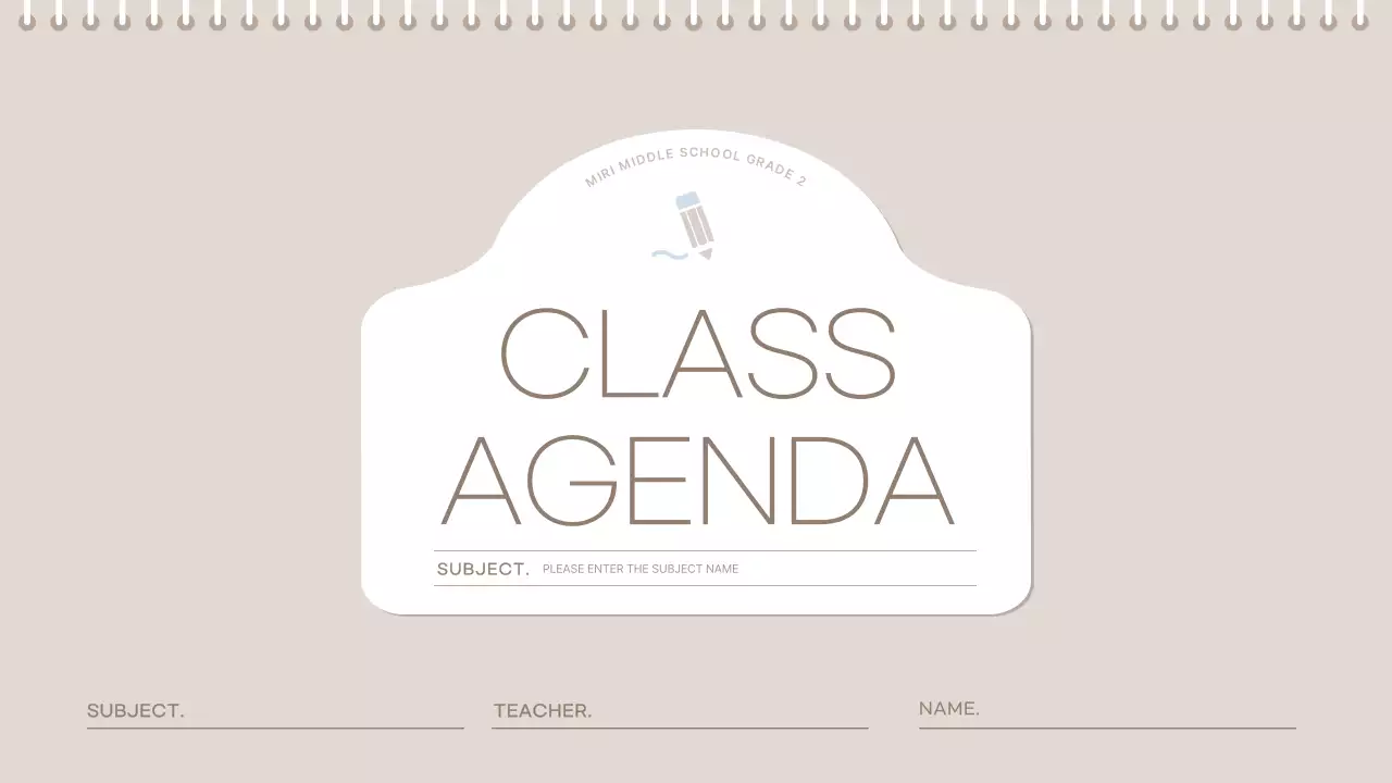 Beige Minimal Class Planner Presentation
