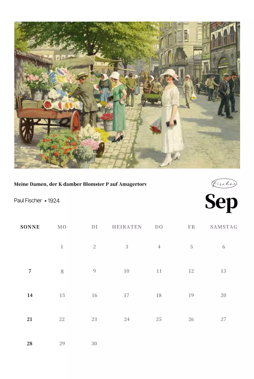 Klassischer Kunstkalender