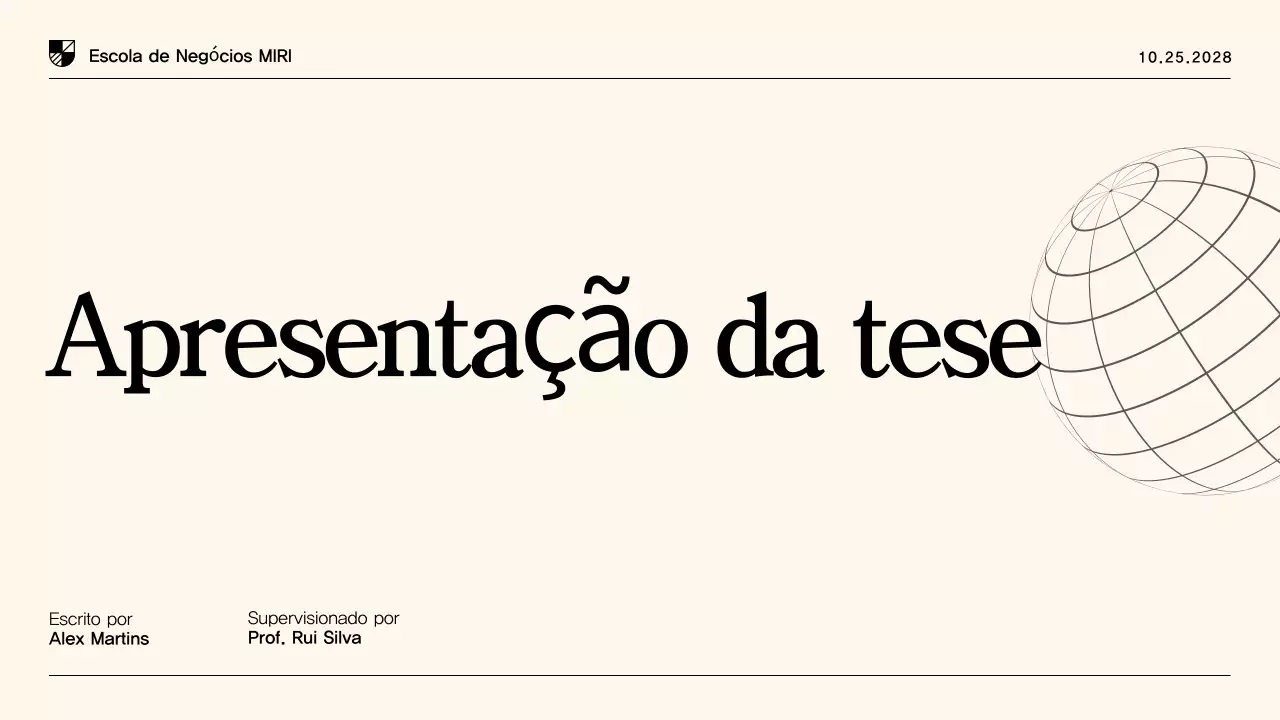 Apresentação de tese moderna bege