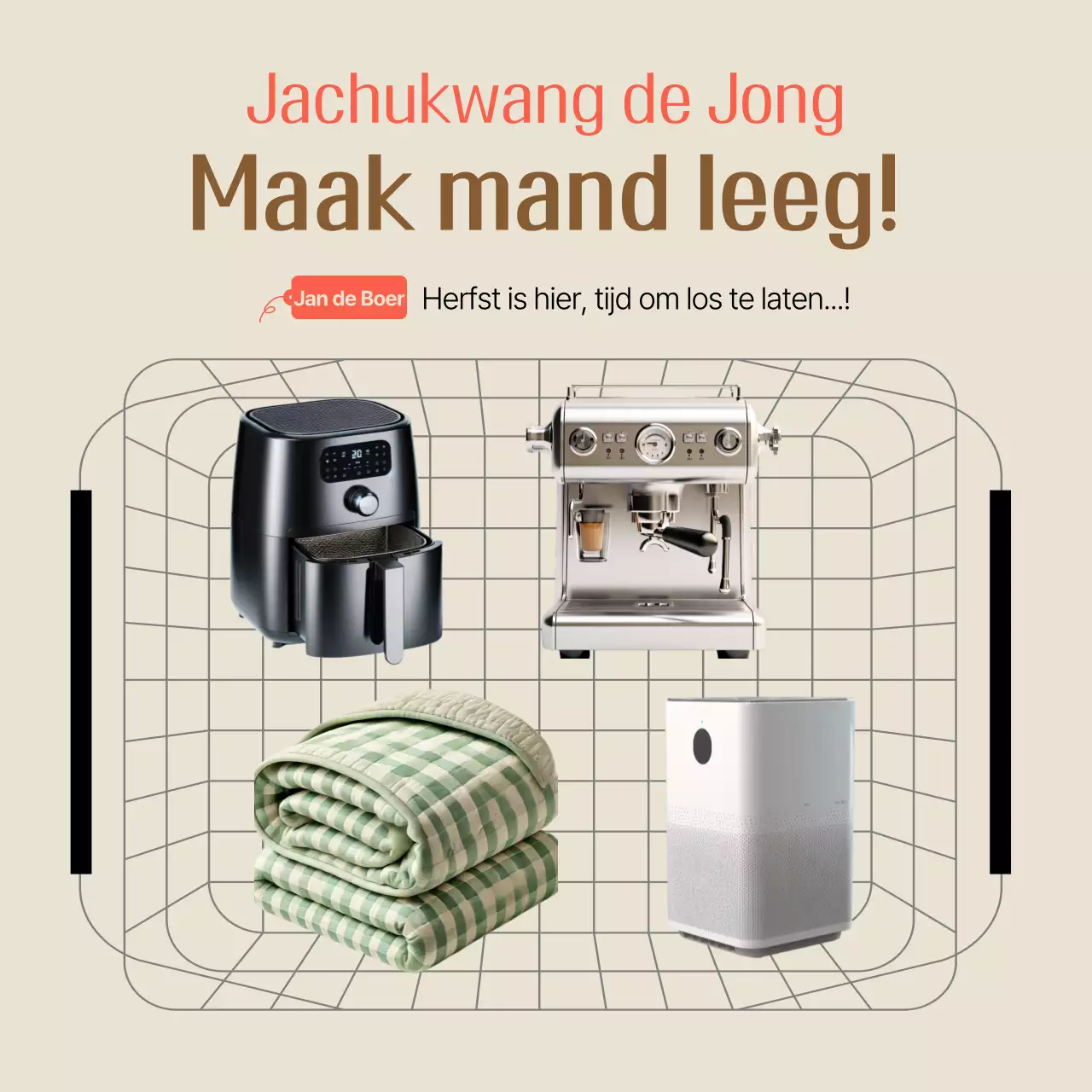 Beige eenvoudig winkelen advertentie