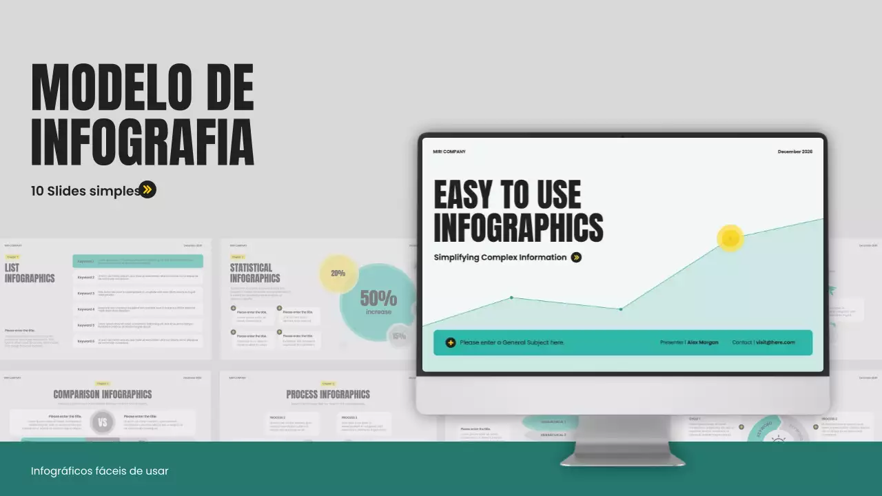 modelo infográfico moderno cinzento