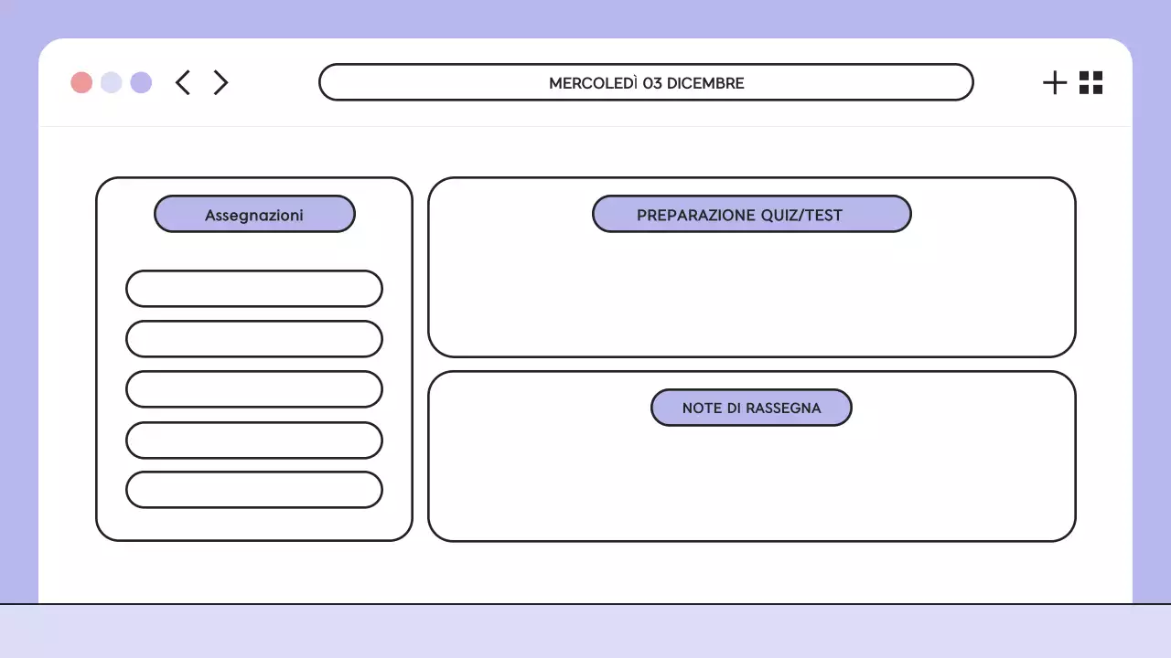 Illustrazione viola Presentazione dell'agenda di classe