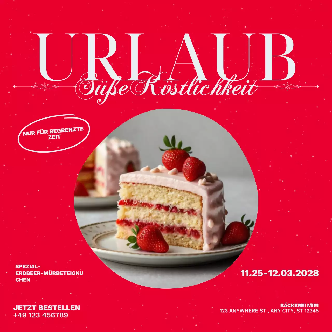 Rote Festtagsdessert-Aktion