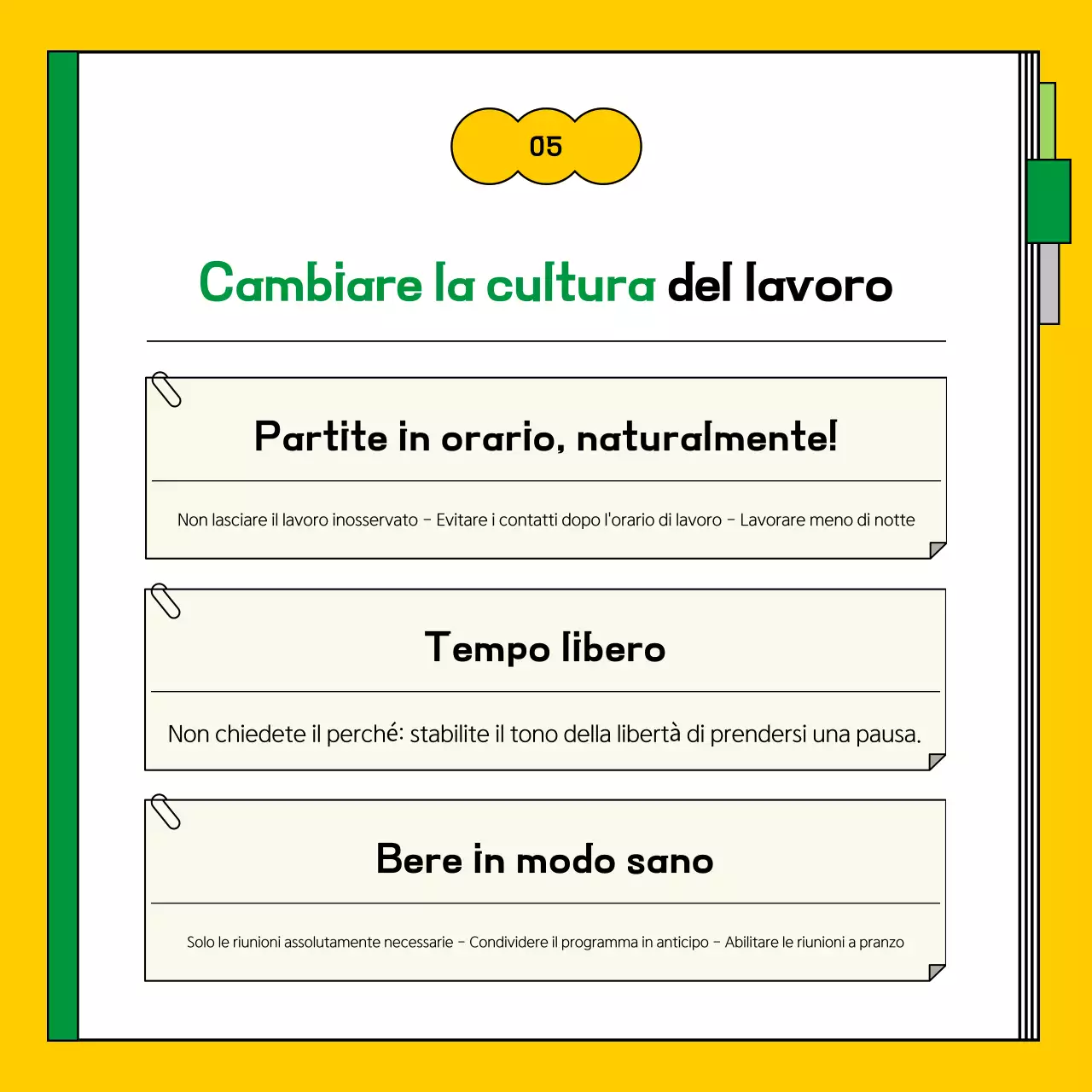 Informazioni sulla Guida alla trasformazione del lavoro pulito in giallo e verde