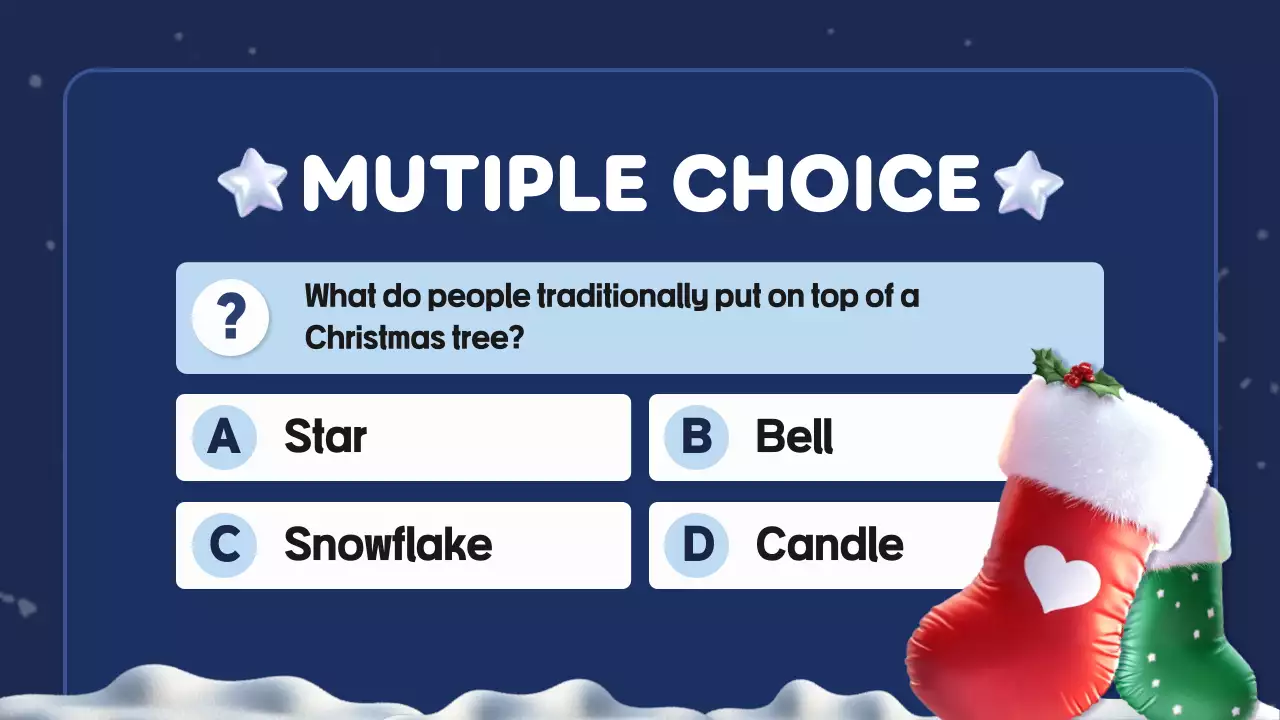 Blue Festive Christmas Quiz Guide Presentation