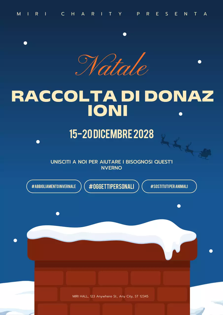 annuncio di beneficenza blu moderno