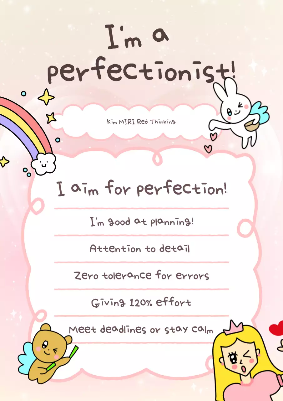 Poster dán nhãn dán Pink Cute Perfection