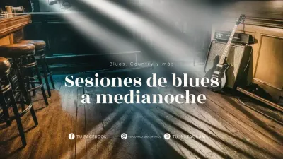 anuncio de música rústica marrón