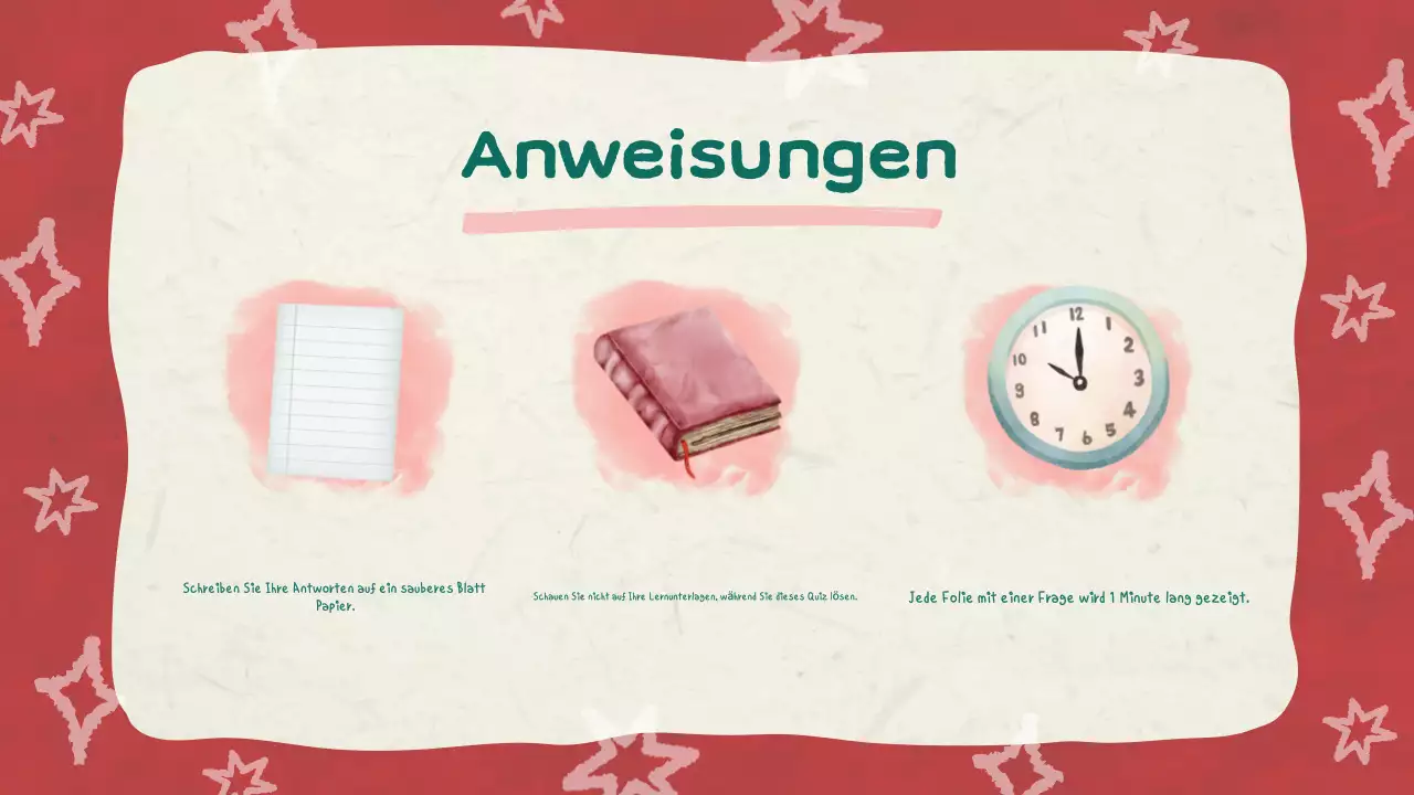 Rote Illustration Weihnachts-Quiz Diashow