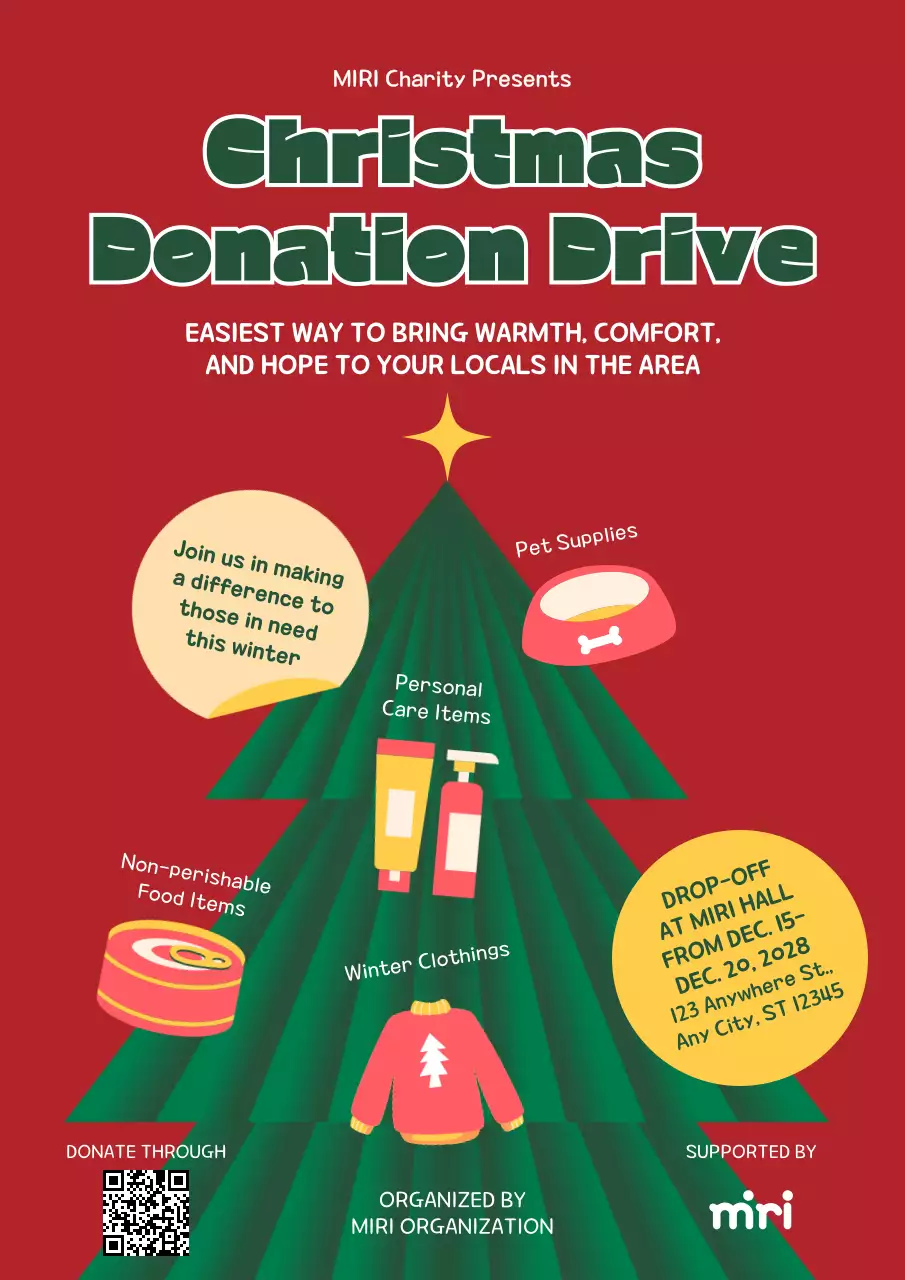 Red Modern Christmas Event Poster