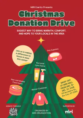 Red Modern Christmas Event Poster