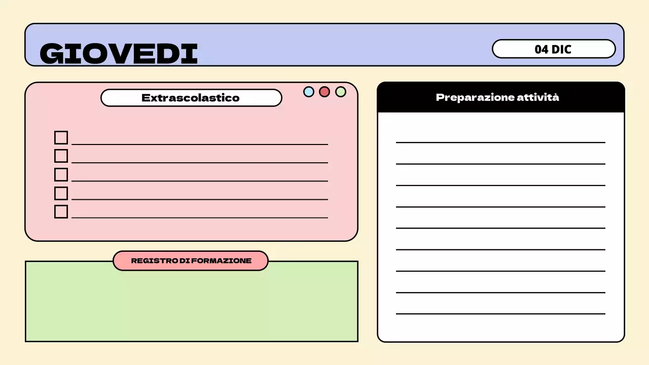 Presentazione dell'agenda di classe in pastello minimalista