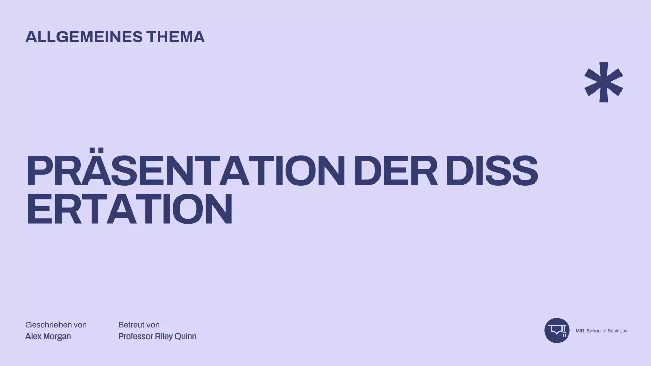 lila minimalistische These Präsentation